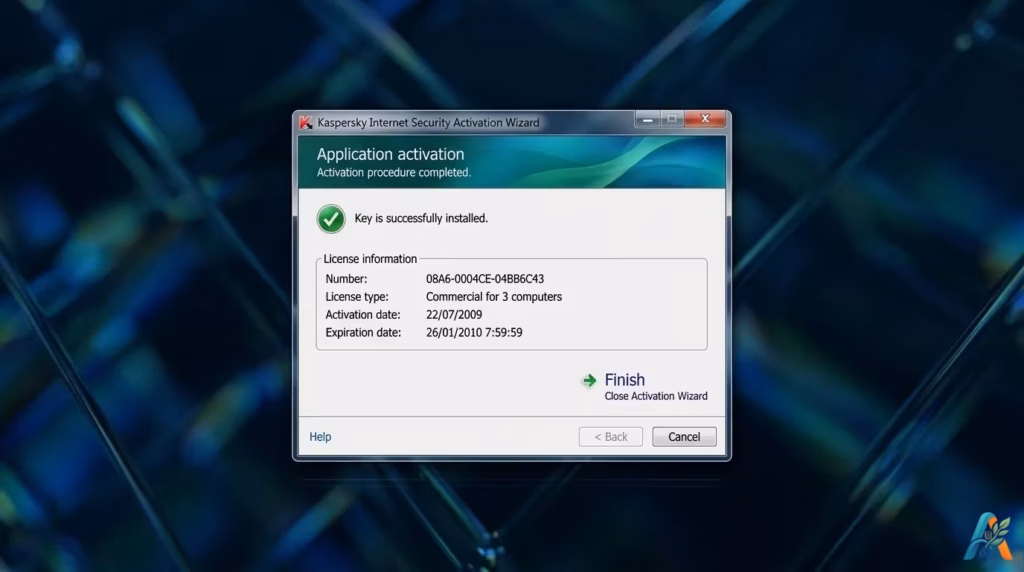 Kaspersky Activation Procedure Completed