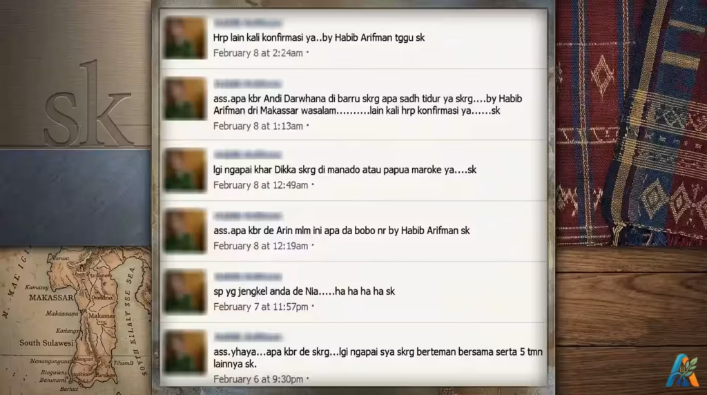 Kumpulan komentar beruntun di Facebook bertema Habib ngomong sendiri dengan akhiran teks sk