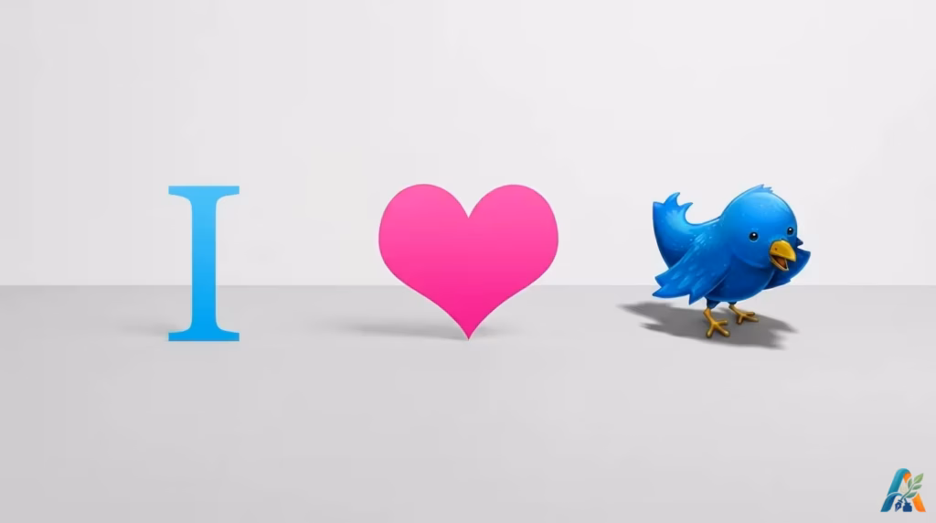 Grafis panduan cara meningkatkan follower twitter menampilkan simbol cinta untuk optimasi engagement