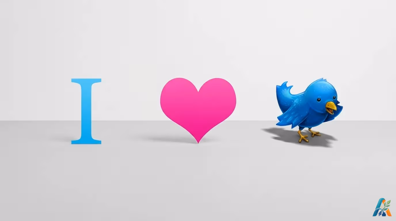 Grafis panduan cara meningkatkan follower twitter menampilkan simbol cinta untuk optimasi engagement