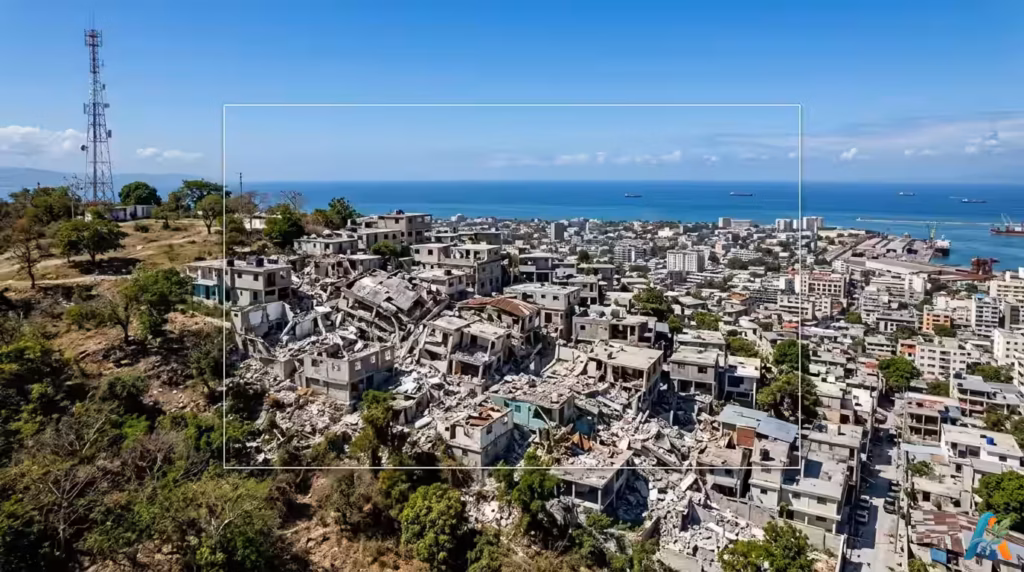 Dampak kerusakan bangunan akibat gempa bumi dahsyat di Port-au-Prince, Haiti, tahun 2010