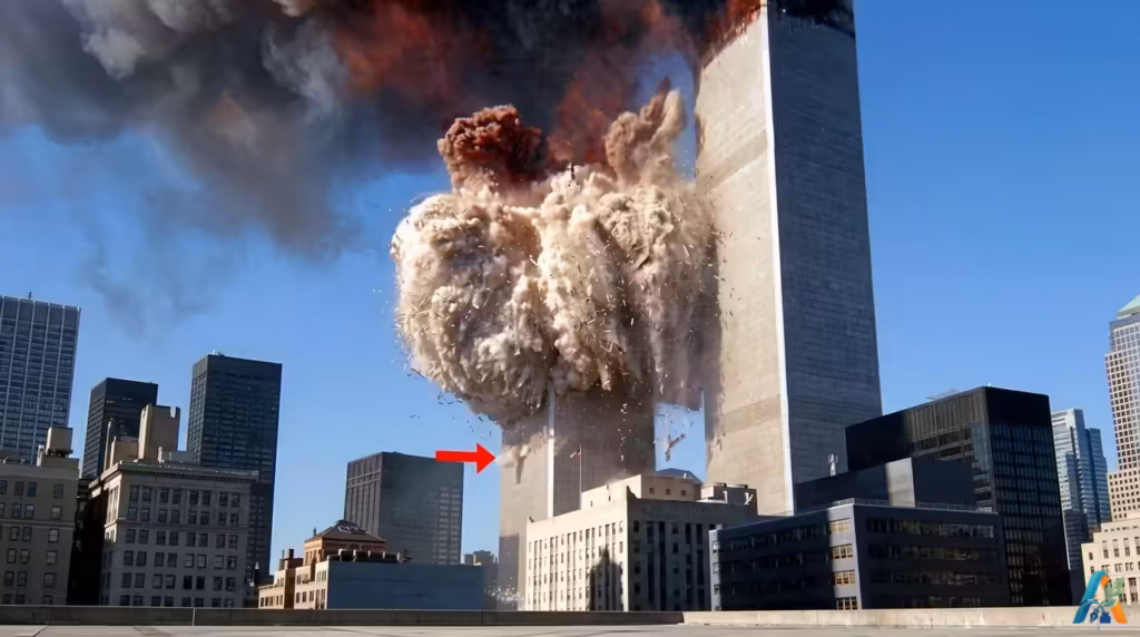 Ledakan di menara World Trade Center saat peristiwa serangan 11 September 2001 di New York City